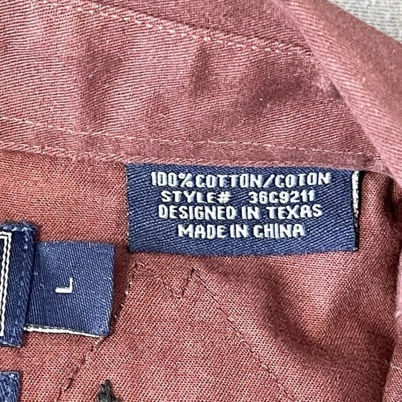 Panhandle Slim Mens L‎ Pearl Snap Western Cowboy Shirt Brown Dog Embroidered - Picture 10 of 14